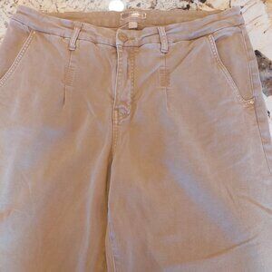 KUT MEG WIDELEG TAN JEANS PLEAT FRONT SIZE 14